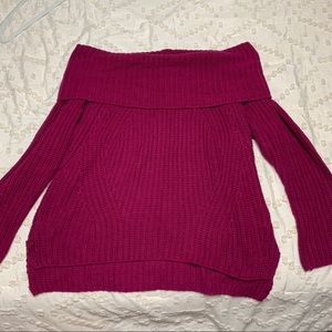 Express oversized knit off the shoulder sweater